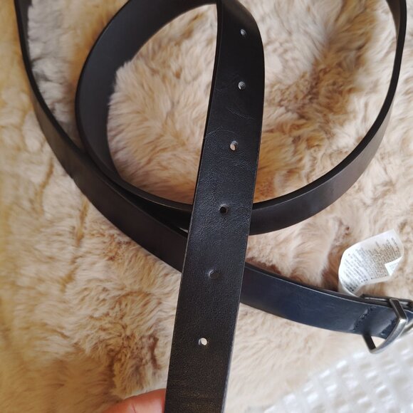 NWT PLUS SIZE BLACK BELT WITH GUNMETAL BUCKLE & TIP - Picture 3 of 10